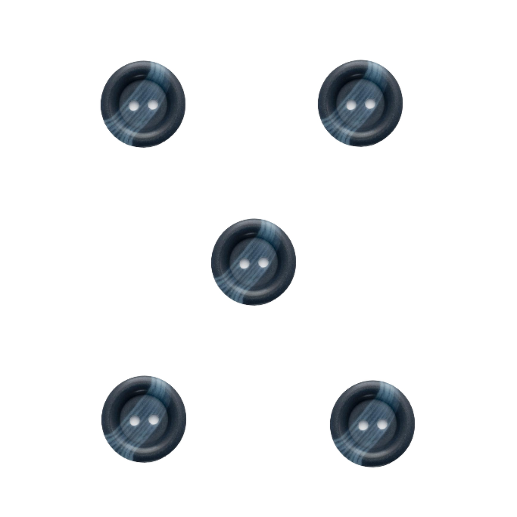 Trucraft - 15mm Aran Ring Edge - Two Hole Buttons - Navy - Pack of 5