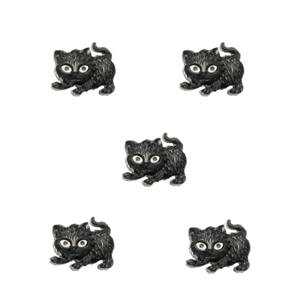 Trucraft - 21mm Black Cat Shank Buttons - Pack of 5