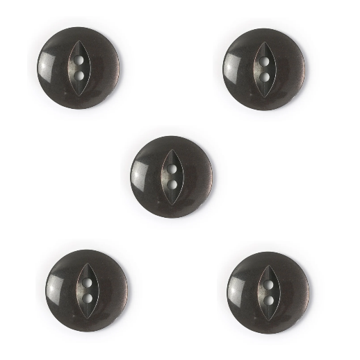 Trucraft - Fish Eye Sewing Buttons - 18mm Size 28 - Brown - Pack of 5