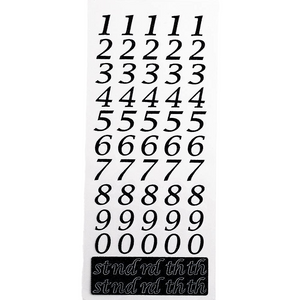 Trucraft - Italic Script Date and Age Glitter Number Stickers - Black