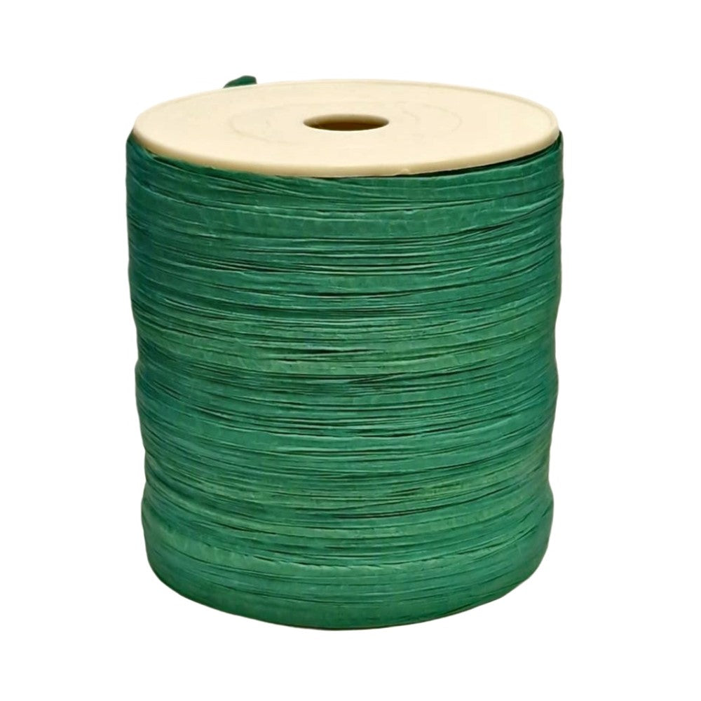 Trucraft - Raffia Paper Ribbon - 7mm Wide x 90 Metre Roll - SEA GREEN